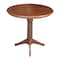 International Concepts Round 36 in Rd Top Pedestal Table, 12 in Leaf, 34.9 inH, Adjustable Height, Espresso, 36 W, 48 L, Wood K581-36RXT-27B-6B - alternate 2